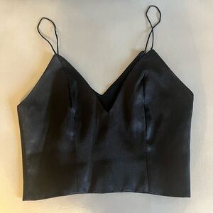 Zara black silk top